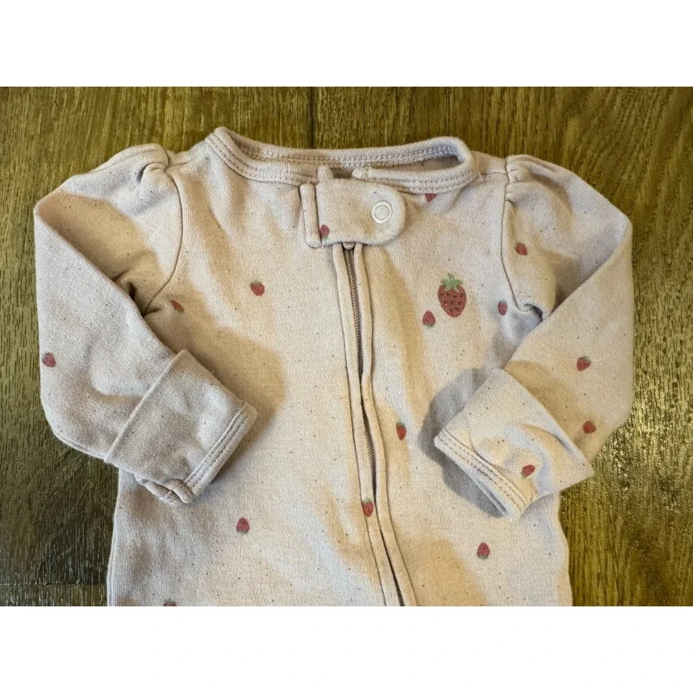 Baby Girl Preemie Sleeper 2 Way Zipper Outfit Reborn Clothes Strawberry Carter's